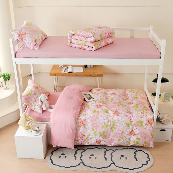 91家纺网 家纺一手货源 找家纺 （总）金鑫汇家纺 2025新款印花花型-学生上下铺三件套