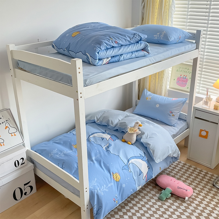 91家纺网 家纺一手货源 找家纺 （总）金鑫汇家纺 2025新款印花花型-学生上下铺三件套