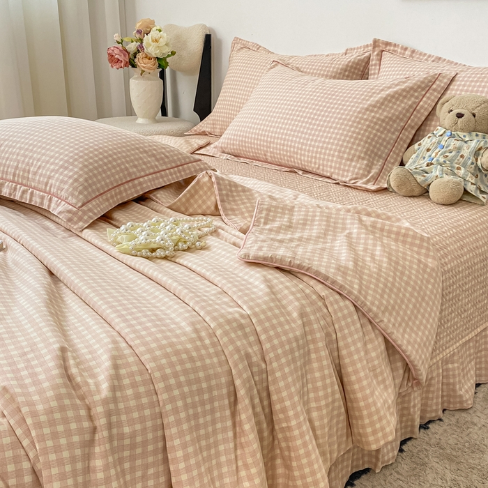 91家纺网 家纺一手货源 找家纺 富之航家纺 2025新款全棉印花床盖四件套 格梦语