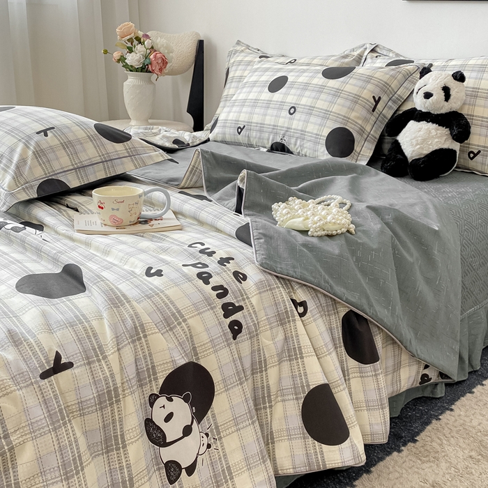 91家纺网 家纺一手货源 找家纺 富之航家纺 2025新款全棉印花床盖四件套 鈥嬬唺鎶辨牸