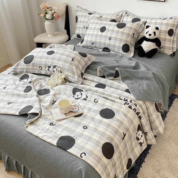 91家纺网 家纺一手货源 找家纺 富之航家纺 2025新款全棉印花床盖四件套 鈥嬬唺鎶辨牸