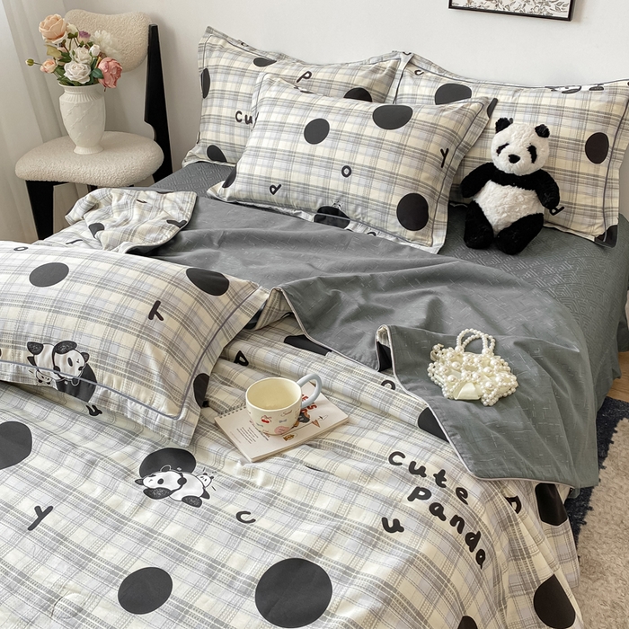 91家纺网 家纺一手货源 找家纺 富之航家纺 2025新款全棉印花床盖四件套 鈥嬬唺鎶辨牸