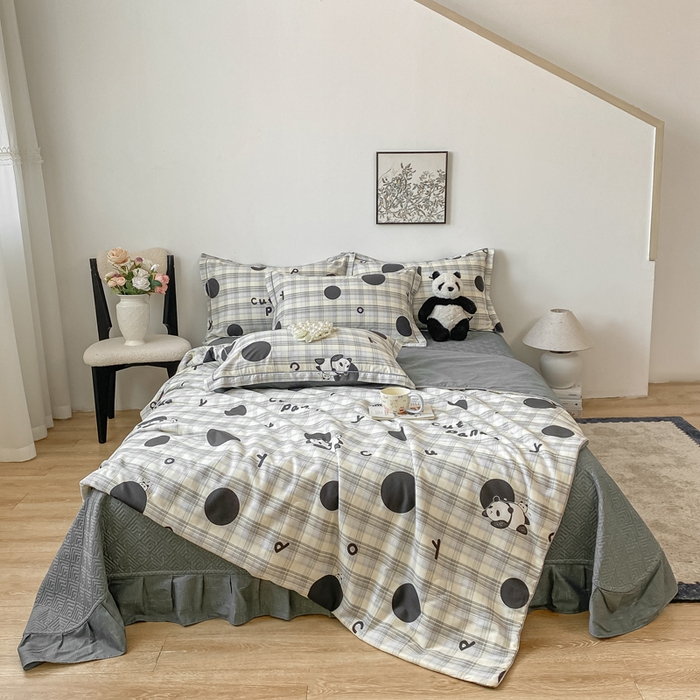 91家纺网 家纺一手货源 找家纺 富之航家纺 2025新款全棉印花床盖四件套 鈥嬬唺鎶辨牸