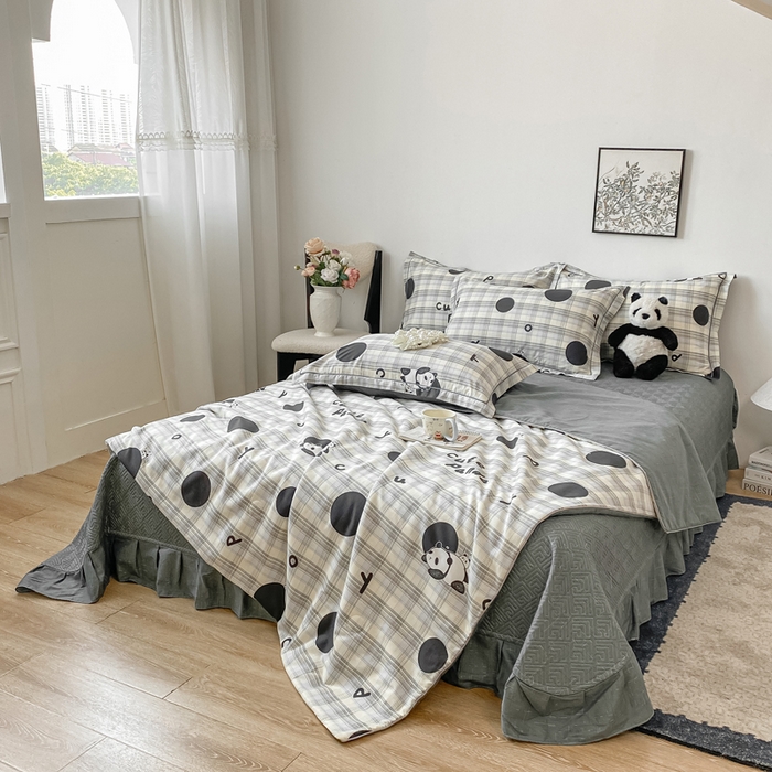 91家纺网 家纺一手货源 找家纺 富之航家纺 2025新款全棉印花床盖四件套 鈥嬬唺鎶辨牸