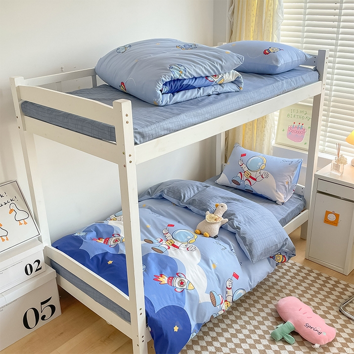 金鑫汇家纺 2025新款印花花型-学生上下铺三件套 翱翔太空