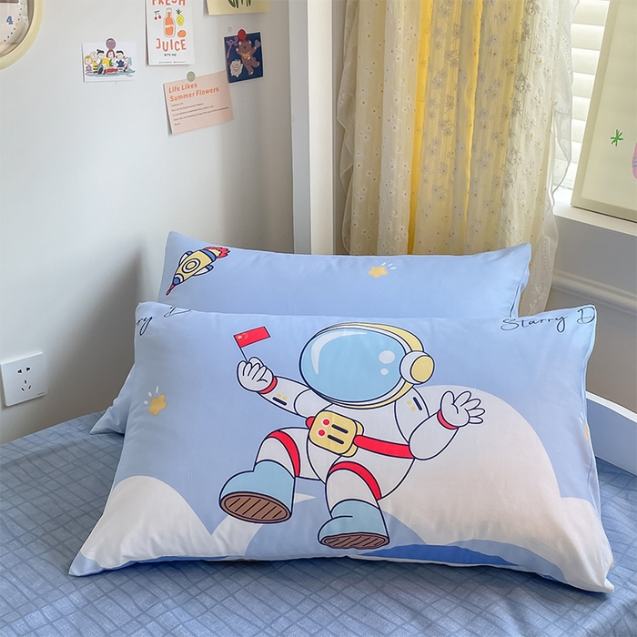 91家纺网 家纺一手货源 找家纺 金鑫汇家纺 2025新款印花花型-学生上下铺三件套 翱翔太空