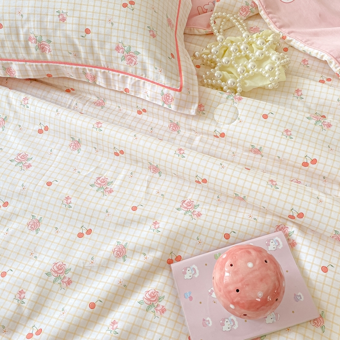 91家纺网 家纺一手货源 找家纺 富之航家纺 2025新款全棉印花床盖四件套 莓果汀