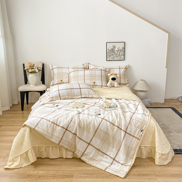 富之航家纺 2025新款全棉印花床盖四件套 童趣甜梦