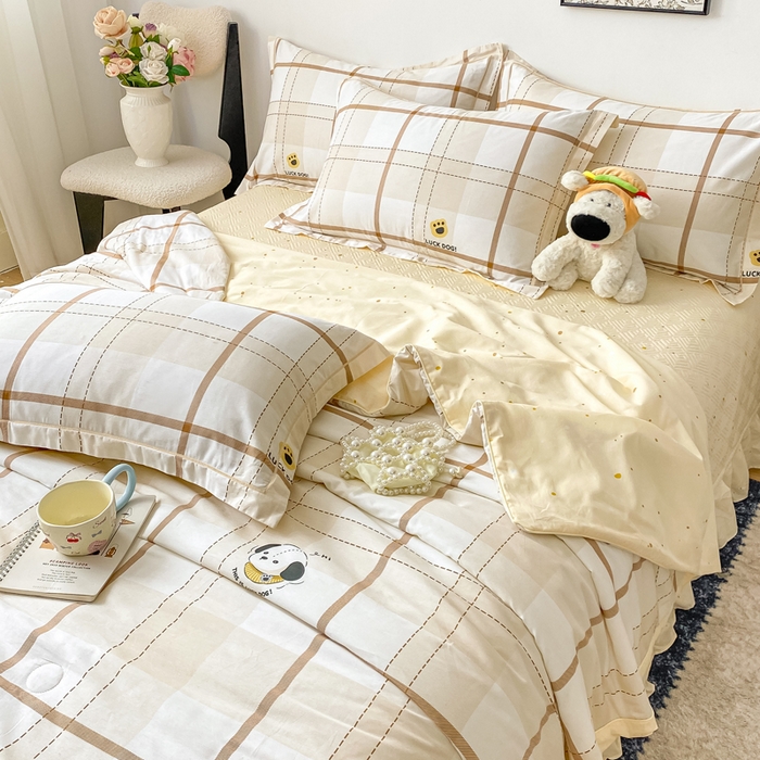 91家纺网 家纺一手货源 找家纺 富之航家纺 2025新款全棉印花床盖四件套 童趣甜梦