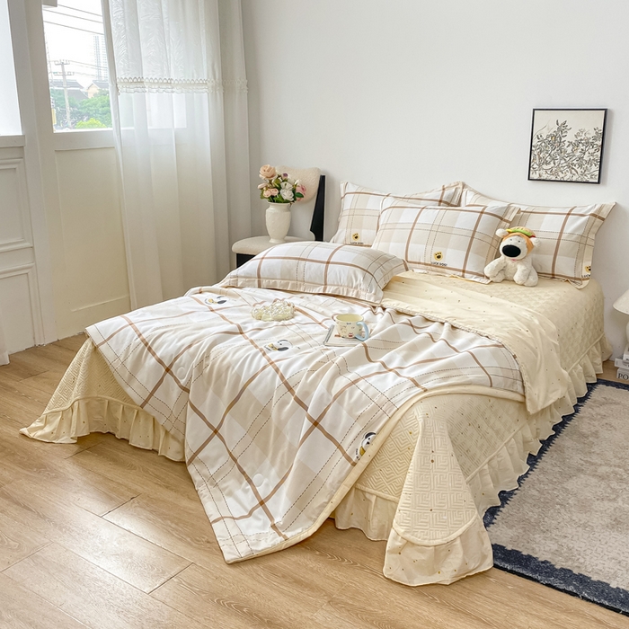 91家纺网 家纺一手货源 找家纺 富之航家纺 2025新款全棉印花床盖四件套 童趣甜梦