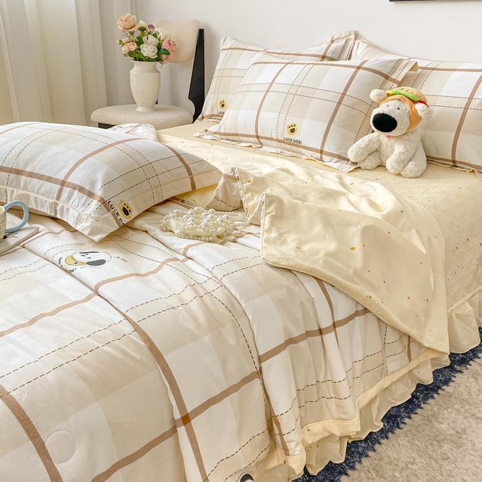 91家纺网 家纺一手货源 找家纺 富之航家纺 2025新款全棉印花床盖四件套 童趣甜梦