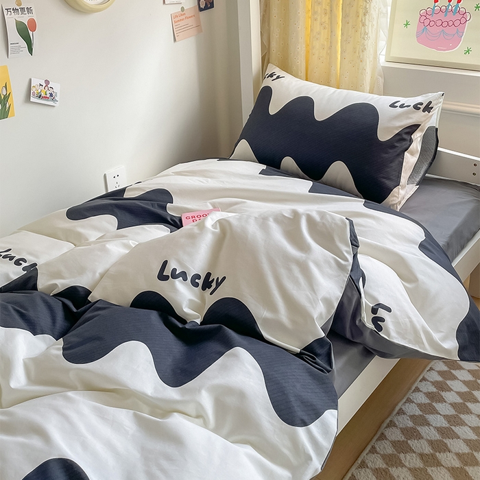 91家纺网 家纺一手货源 找家纺 金鑫汇家纺 2025新款印花花型-学生上下铺三件套 波浪世界