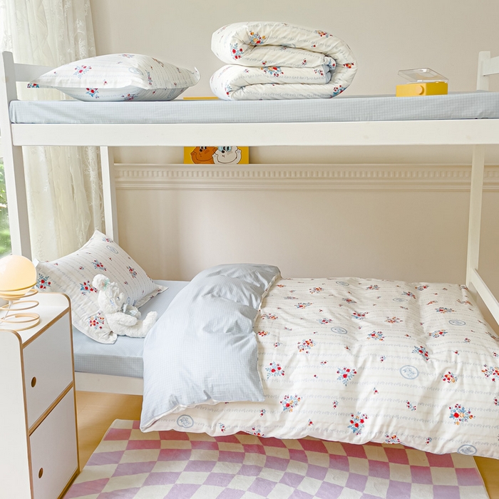 91家纺网 家纺一手货源 找家纺 金鑫汇家纺 2025新款印花花型-学生上下铺三件套 伯爵夫人