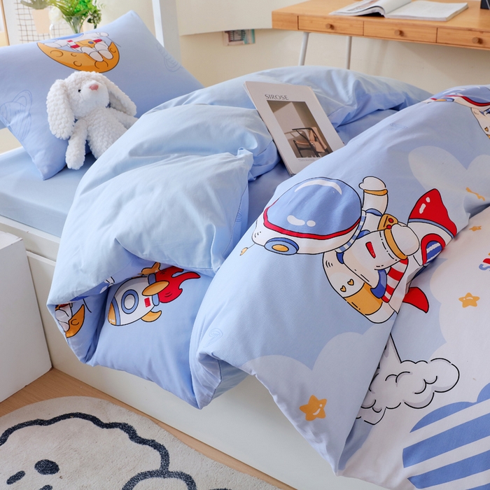 91家纺网 家纺一手货源 找家纺 金鑫汇家纺 2025新款印花花型-学生上下铺三件套 冲上云霄