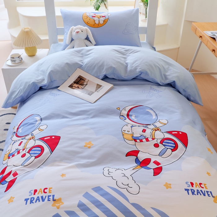 91家纺网 家纺一手货源 找家纺 金鑫汇家纺 2025新款印花花型-学生上下铺三件套 冲上云霄