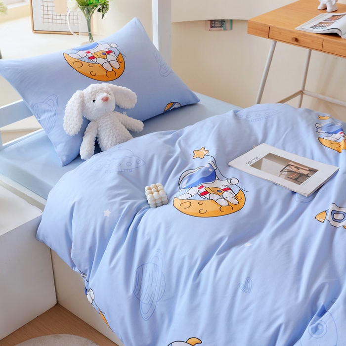 91家纺网 家纺一手货源 找家纺 金鑫汇家纺 2025新款印花花型-学生上下铺三件套 冲上云霄