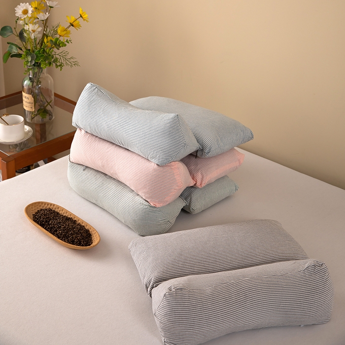 91家纺网 家纺一手货源 找家纺 九州2025新款三角牵引组合荞麦枕 灰色一只