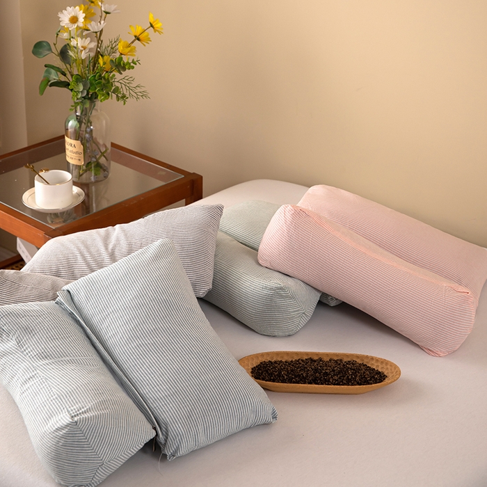 91家纺网 家纺一手货源 找家纺 九州2025新款三角牵引组合荞麦枕 绿色一只