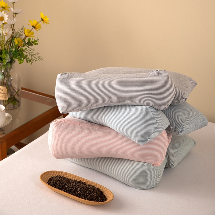 91家纺网 家纺一手货源 找家纺 九州2025新款三角牵引组合荞麦枕 粉色一对