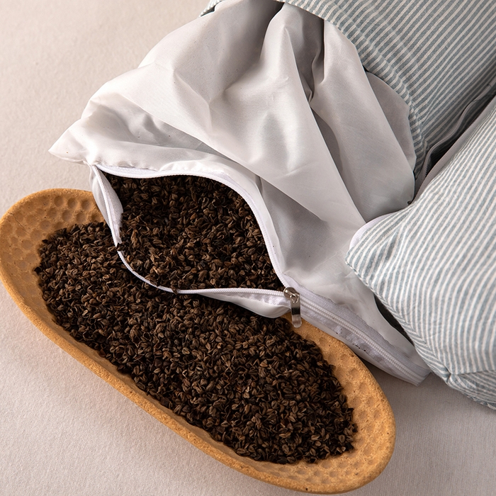 91家纺网 家纺一手货源 找家纺 九州2025新款三角牵引组合荞麦枕 蓝色一对