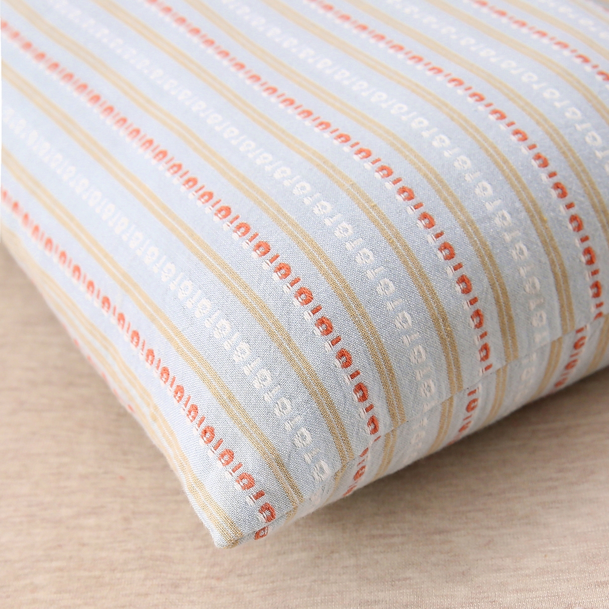 91家纺网 家纺一手货源 找家纺 珍贝家纺 2025新款全棉水洗棉条纹荞麦枕二合一组合枕牵引枕  枕头枕芯 二合一条纹荞麦-灰色/只 二合一荞麦枕