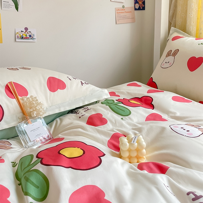 91家纺网 家纺一手货源 找家纺 金鑫汇家纺 2025新款印花花型-学生上下铺三件套 初暖