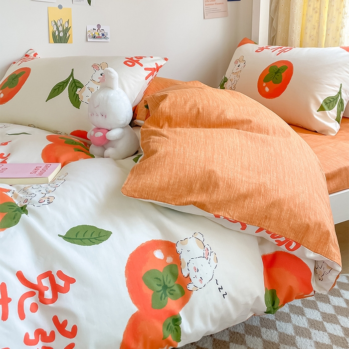 91家纺网 家纺一手货源 找家纺 金鑫汇家纺 2025新款印花花型-学生上下铺三件套 发财兔