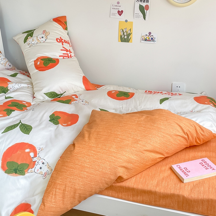 91家纺网 家纺一手货源 找家纺 金鑫汇家纺 2025新款印花花型-学生上下铺三件套 发财兔