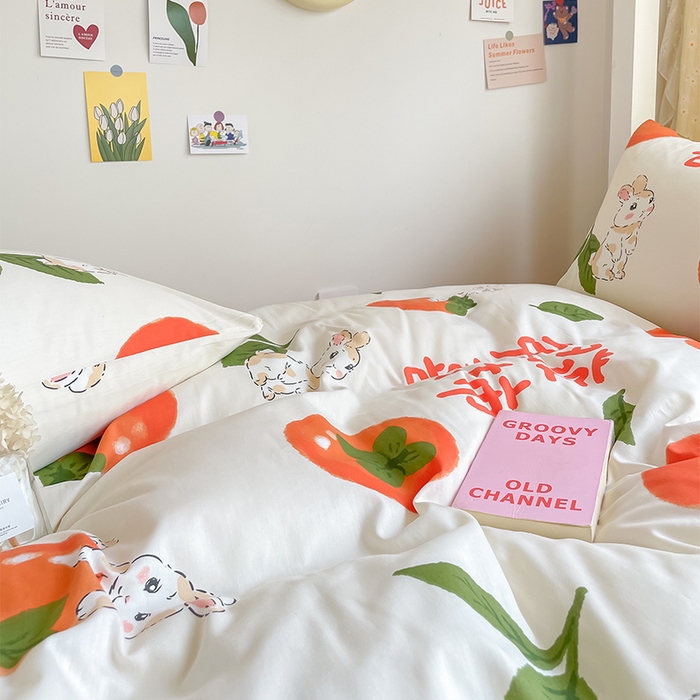 91家纺网 家纺一手货源 找家纺 金鑫汇家纺 2025新款印花花型-学生上下铺三件套 发财兔