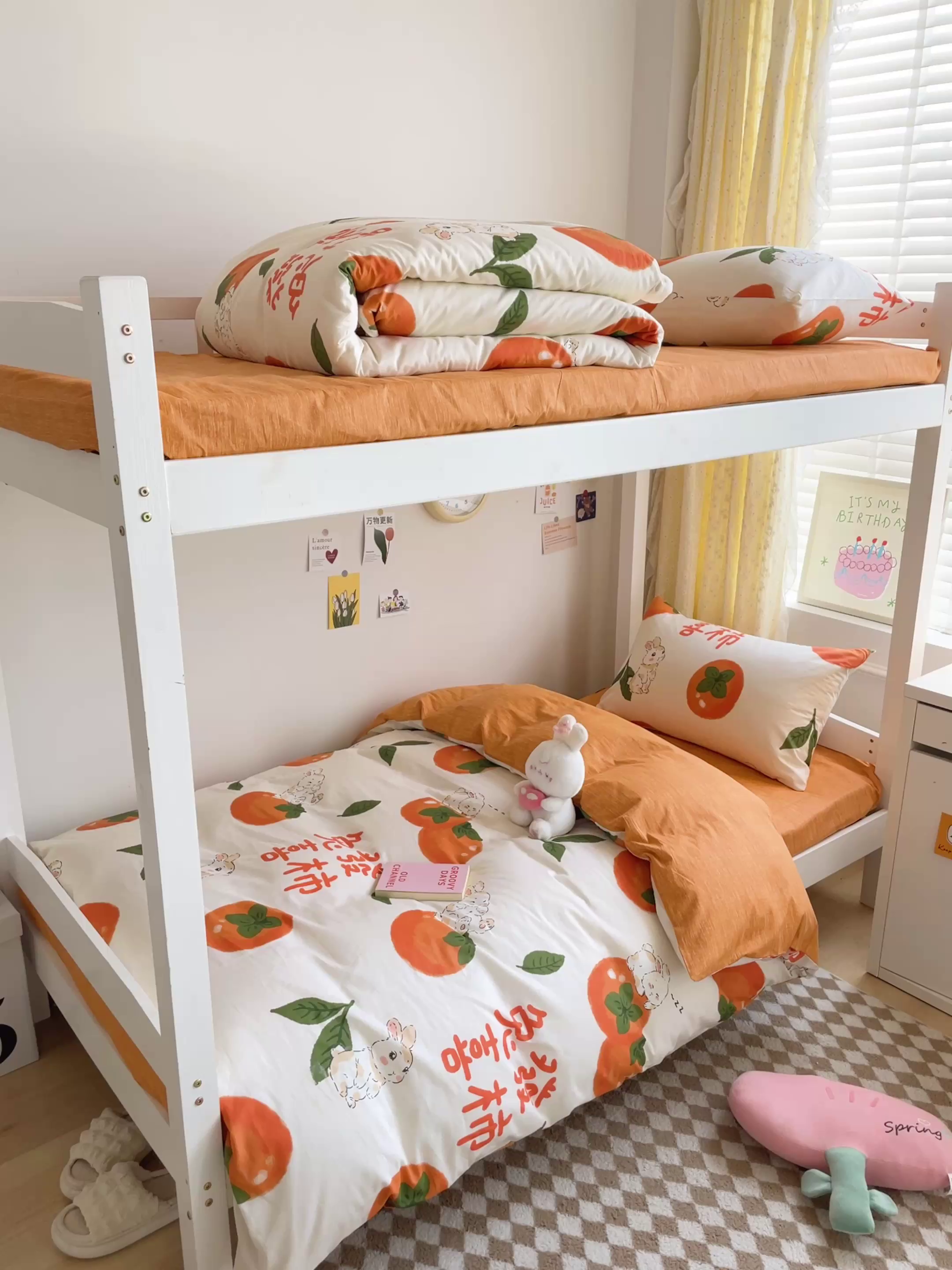 91家纺网 家纺一手货源 找家纺 金鑫汇家纺 2025新款印花花型-学生上下铺三件套 发财兔