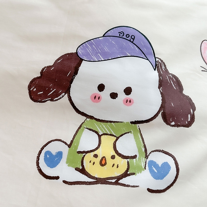 91家纺网 家纺一手货源 找家纺 金鑫汇家纺 2025新款印花花型-学生上下铺三件套 狗狗乐园