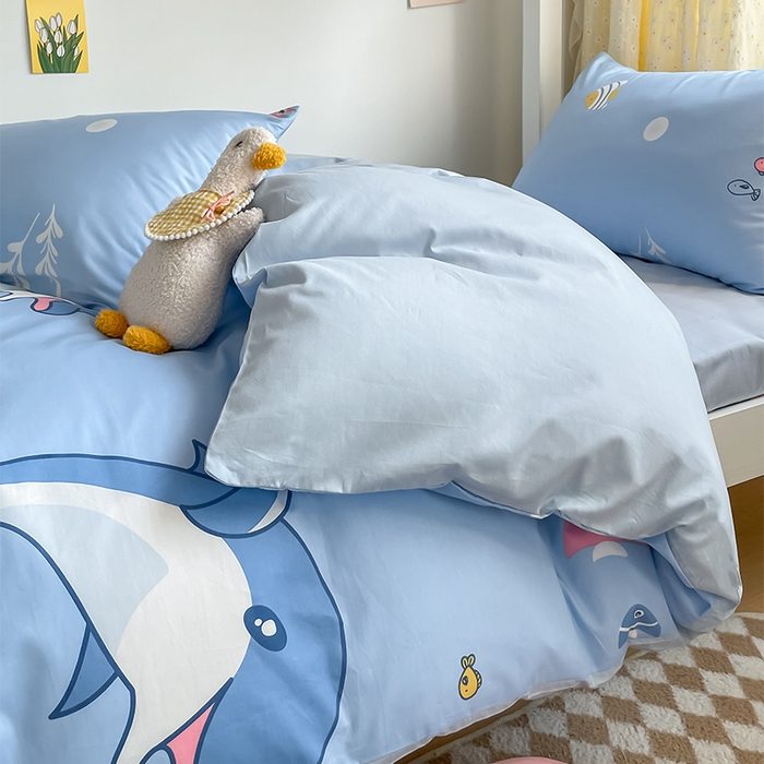 91家纺网 家纺一手货源 找家纺 金鑫汇家纺 2025新款印花花型-学生上下铺三件套 海洋世界