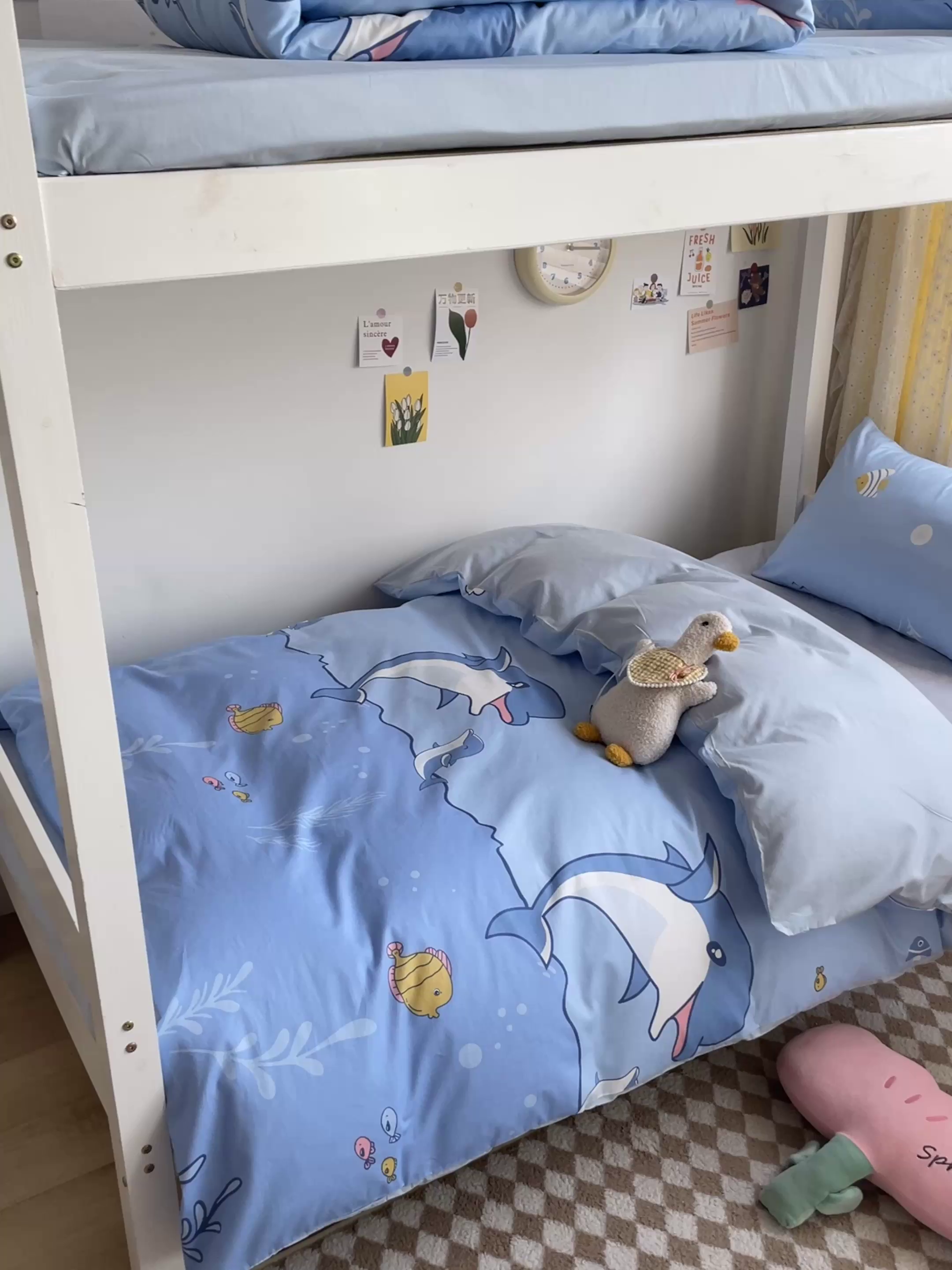 91家纺网 家纺一手货源 找家纺 金鑫汇家纺 2025新款印花花型-学生上下铺三件套 海洋世界