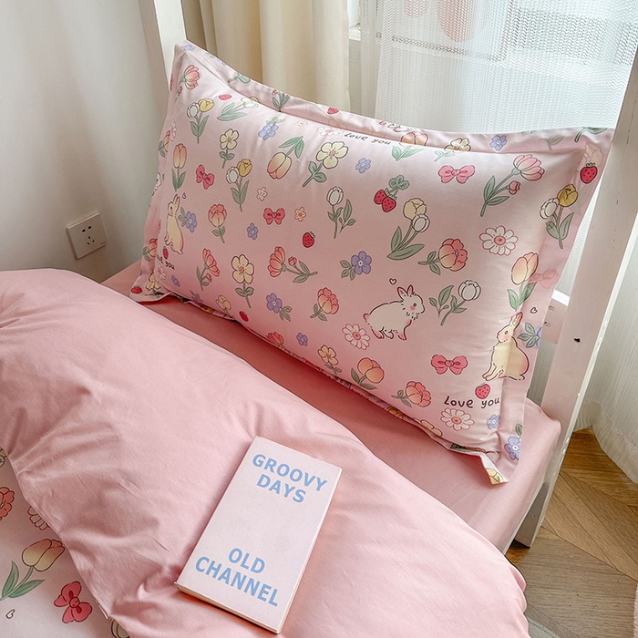 91家纺网 家纺一手货源 找家纺 金鑫汇家纺 2025新款印花花型-学生上下铺三件套 荷枝桃桃