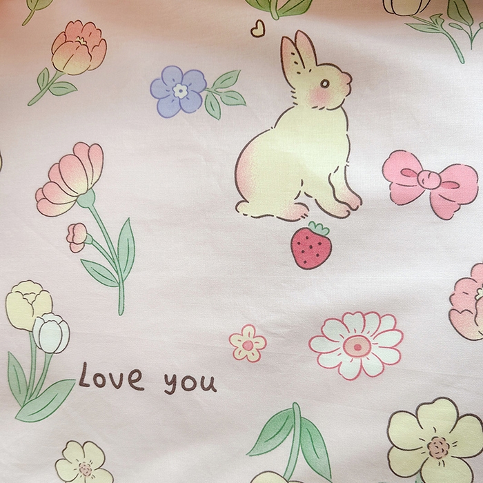 91家纺网 家纺一手货源 找家纺 金鑫汇家纺 2025新款印花花型-学生上下铺三件套 荷枝桃桃