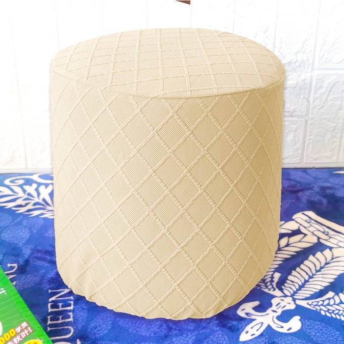 91家纺网 家纺一手货源 找家纺 （总）壹零特色家纺 菱形格提花小号圆柱凳套 换鞋凳套