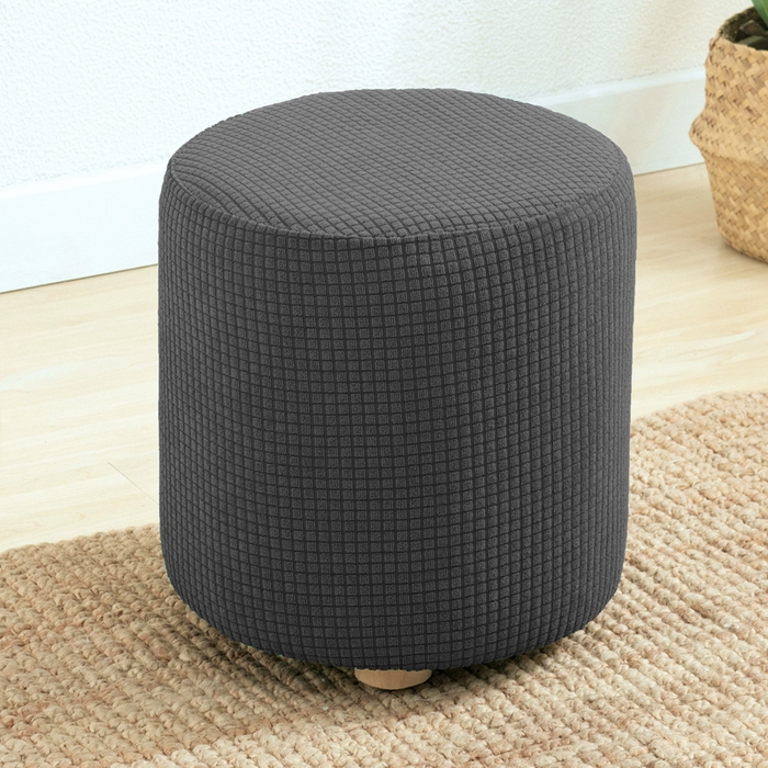 91家纺网 家纺一手货源 找家纺 （总）壹零特色家纺 弹力防水圆柱型纯色华夫格凳子套 脚蹬套 换鞋凳套 圆凳套