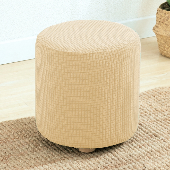 91家纺网 家纺一手货源 找家纺 （总）壹零特色家纺 弹力防水圆柱型纯色华夫格凳子套 脚蹬套 换鞋凳套 圆凳套