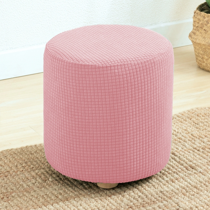 91家纺网 家纺一手货源 找家纺 （总）壹零特色家纺 弹力防水圆柱型纯色华夫格凳子套 脚蹬套 换鞋凳套 圆凳套