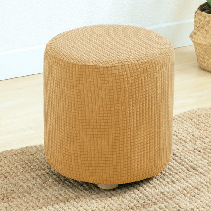 91家纺网 家纺一手货源 找家纺 （总）壹零特色家纺 弹力防水圆柱型纯色华夫格凳子套 脚蹬套 换鞋凳套 圆凳套