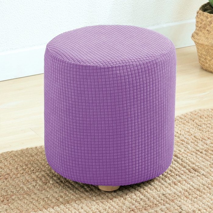 91家纺网 家纺一手货源 找家纺 （总）壹零特色家纺 弹力防水圆柱型纯色华夫格凳子套 脚蹬套 换鞋凳套 圆凳套