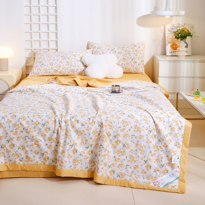 91家纺网 家纺一手货源 找家纺 小叮当家纺仓储工厂店 （提供买家秀 爆款花型 不断货）2025新款全棉A类印花纯棉花夏被可机洗空调被 春风拂面