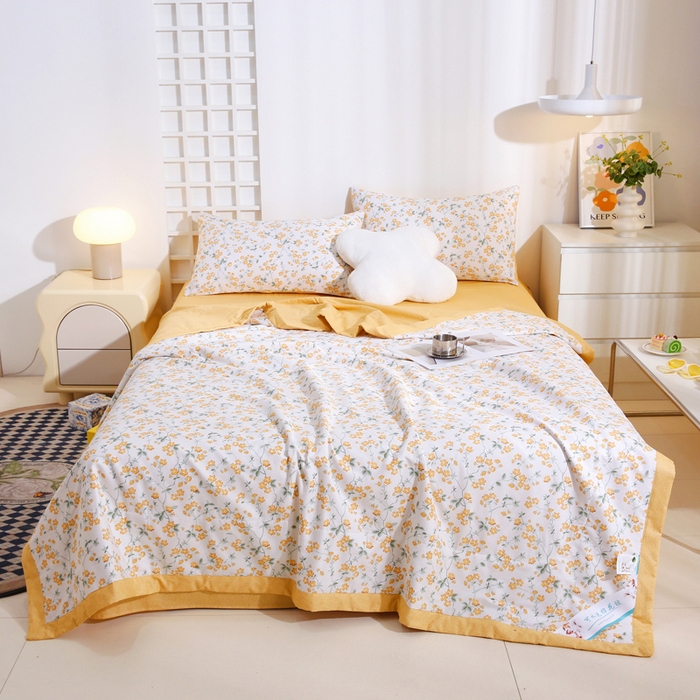 91家纺网 家纺一手货源 找家纺 小叮当家纺仓储工厂店 （提供买家秀 爆款花型 不断货）2025新款全棉A类印花纯棉花夏被可机洗空调被 春风拂面