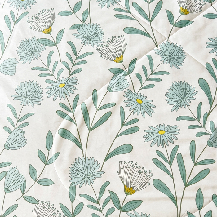 91家纺网 家纺一手货源 找家纺 小叮当家纺仓储工厂店 （提供买家秀 爆款花型 不断货）2025新款全棉A类印花纯棉花夏被可机洗空调被 风铃蓝