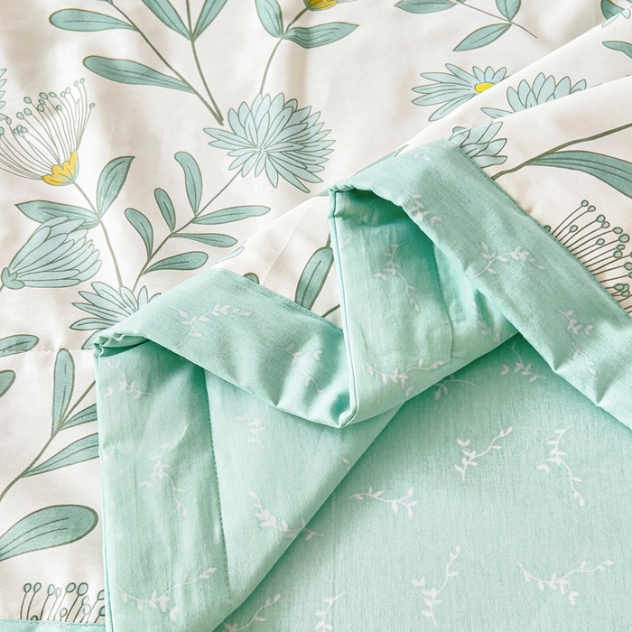 91家纺网 家纺一手货源 找家纺 小叮当家纺仓储工厂店 （提供买家秀 爆款花型 不断货）2025新款全棉A类印花纯棉花夏被可机洗空调被 风铃蓝