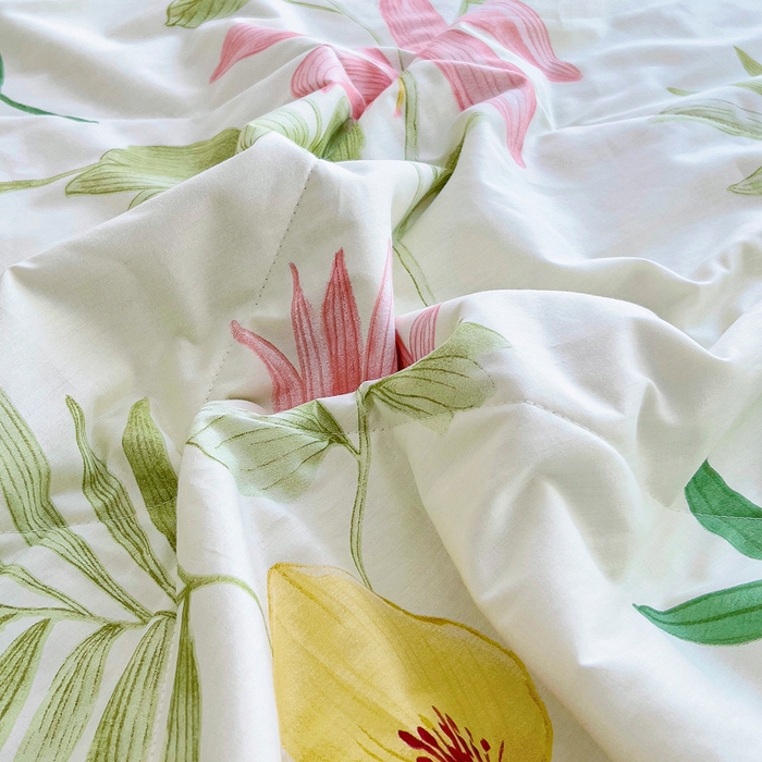 91家纺网 家纺一手货源 找家纺 小叮当家纺仓储工厂店 （提供买家秀 爆款花型 不断货）2025新款全棉A类印花纯棉花夏被可机洗空调被 花之恋-米