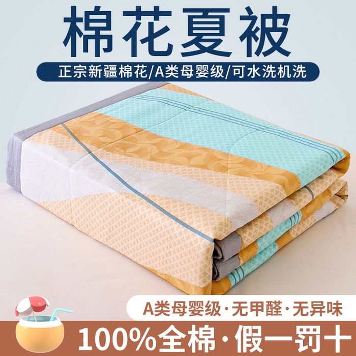 小叮当家纺仓储工厂店 （提供买家秀 爆款花型 不断货）2025新款全棉A类印花纯棉花夏被可机洗空调被 金城之恋