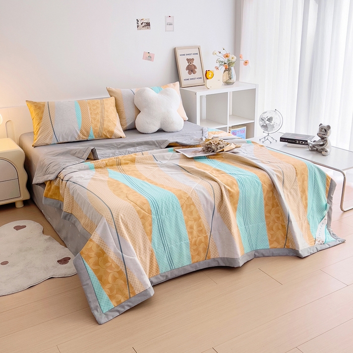 91家纺网 家纺一手货源 找家纺 小叮当家纺仓储工厂店 （提供买家秀 爆款花型 不断货）2025新款全棉A类印花纯棉花夏被可机洗空调被 金城之恋