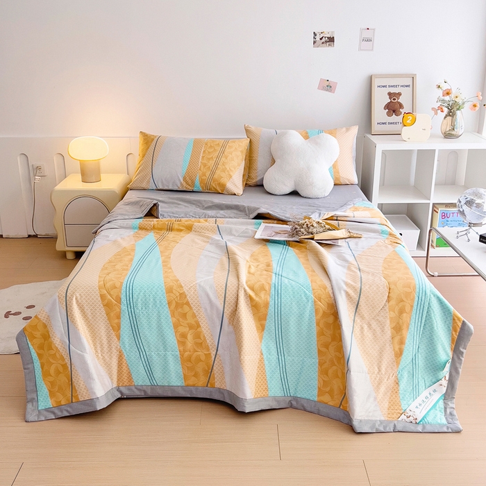 91家纺网 家纺一手货源 找家纺 小叮当家纺仓储工厂店 （提供买家秀 爆款花型 不断货）2025新款全棉A类印花纯棉花夏被可机洗空调被 金城之恋