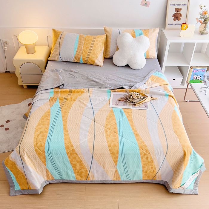 91家纺网 家纺一手货源 找家纺 小叮当家纺仓储工厂店 （提供买家秀 爆款花型 不断货）2025新款全棉A类印花纯棉花夏被可机洗空调被 金城之恋